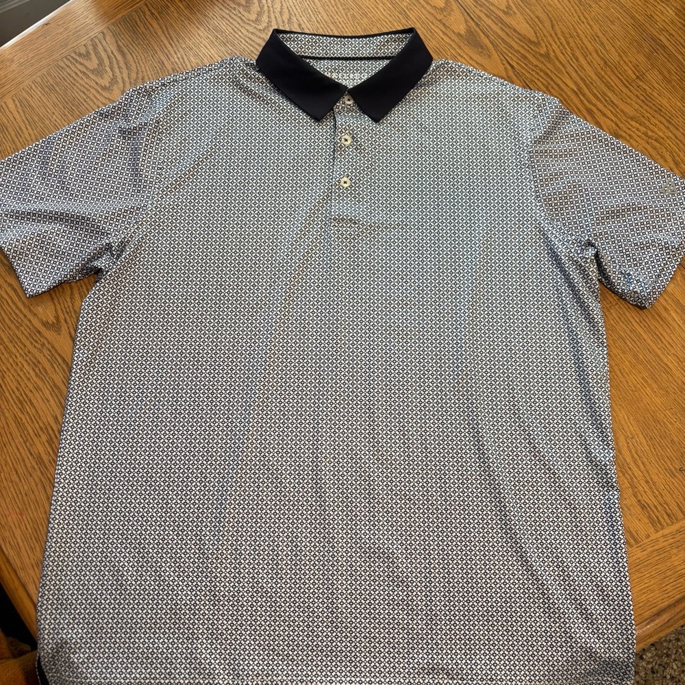 Maelreg Performance Golf Polo Black/White Pattern Mens XL
